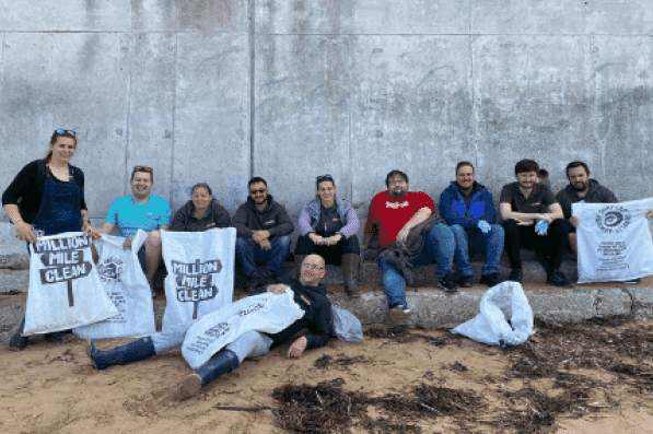 members of the team volunteering at a charity